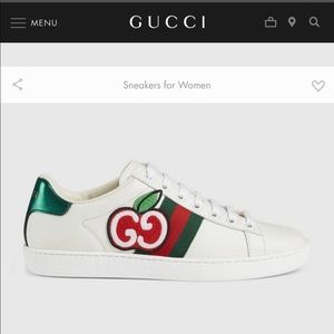 Gucci Wmns Ace Low 'GG Apple Patch - White/Green/Red. Size 39.5 EU (9.5 US).